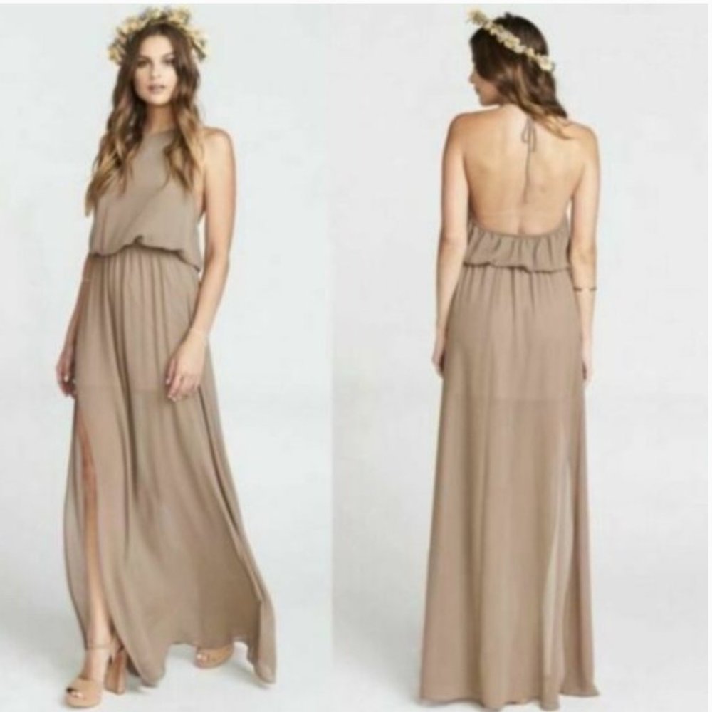 Show Me Your Mumu Backless Heather Halter Maxi Dre